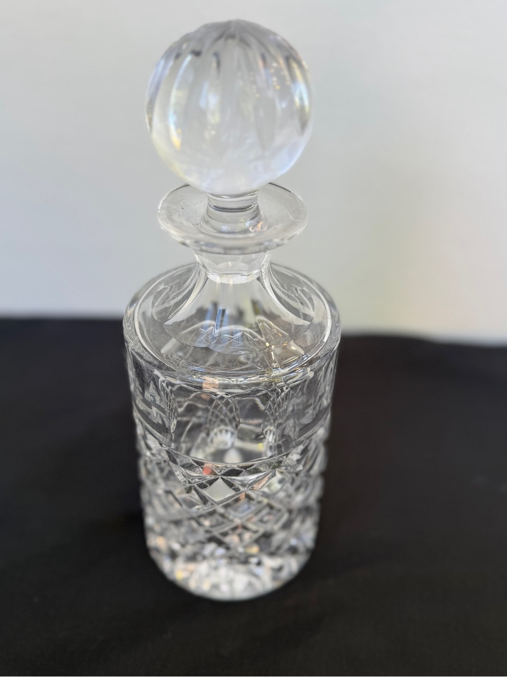 VTG Cut Lead Crystal Decanter Stopper Towle TOC29 Heavy, Stylish, Good Condition